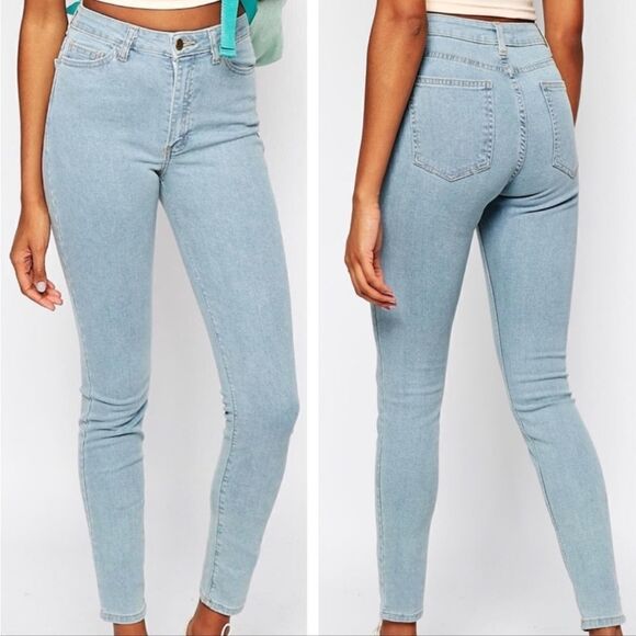 AMERICAN APPAREL AA Higher Waisted The Pencil Skinny Jeans Light Wash NWT Sz 24 - Picture 1 of 7